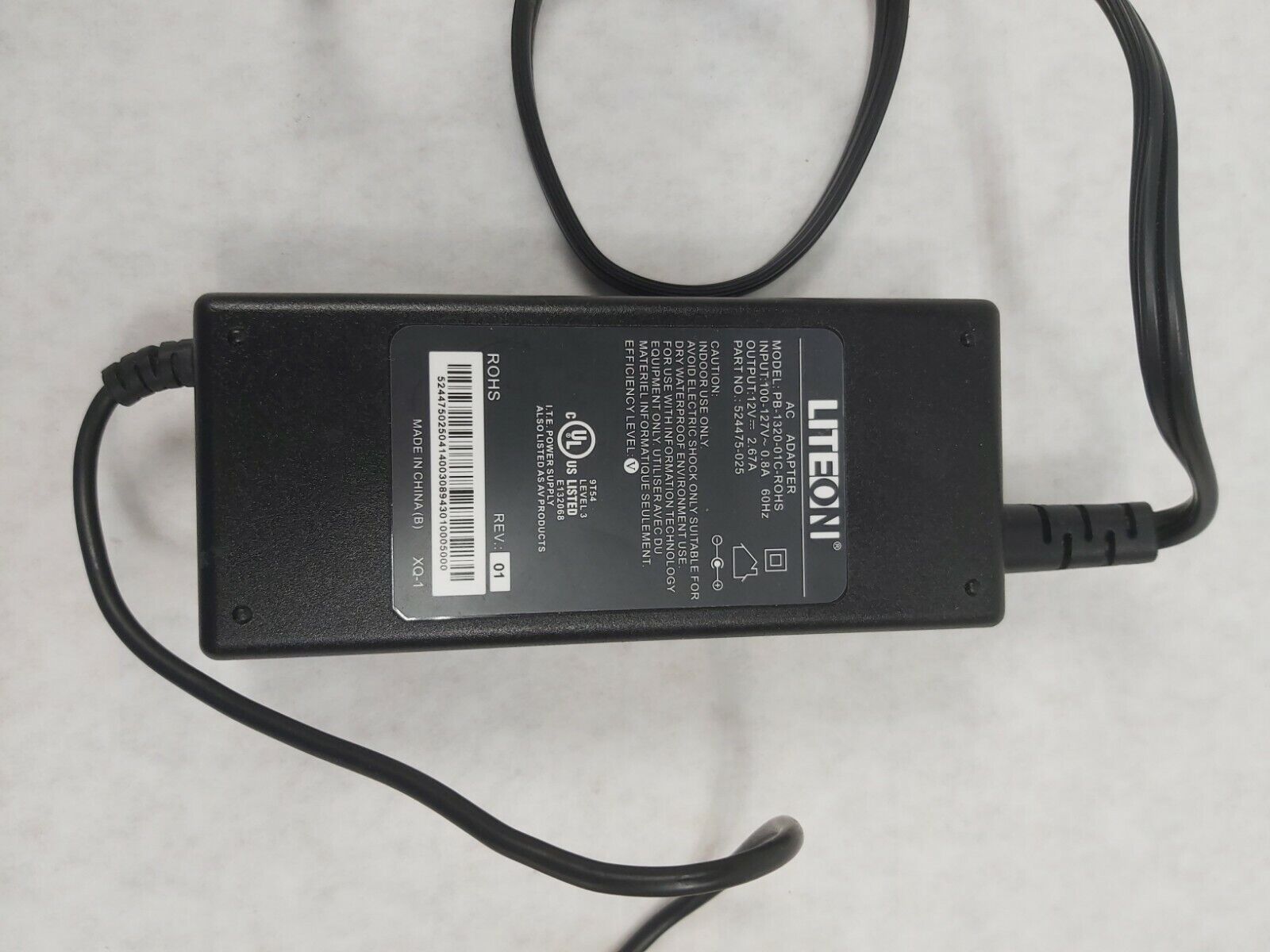 LITEON Model PB-1320-01C-ROHS 12V AC Adaptor
