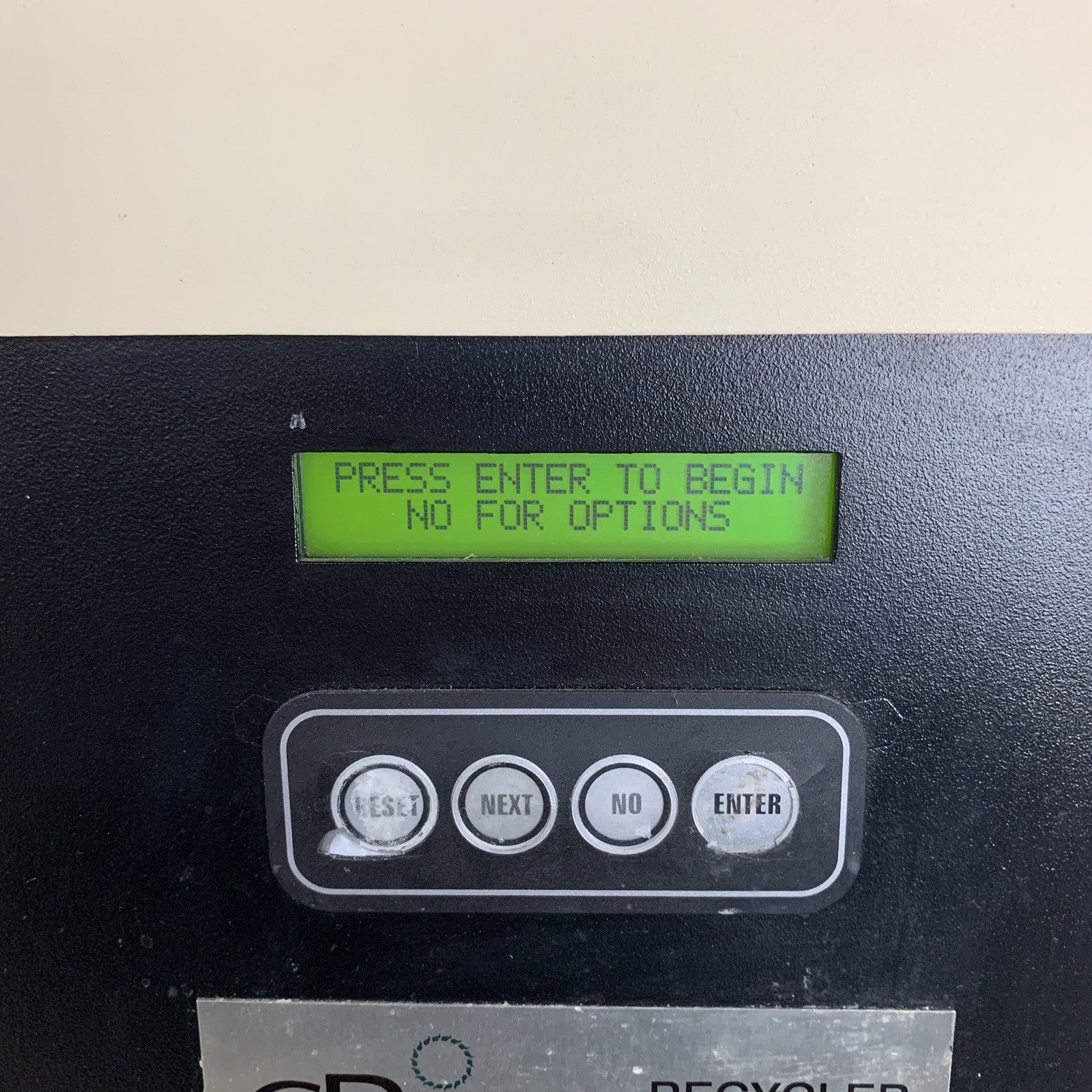CBG Biotech SLV-99U (L)  Xylene and Alcohol Solvent Recycling System Power On