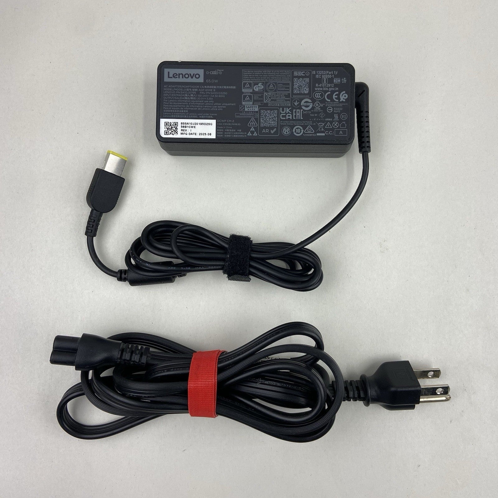 Lenovo ADP-65ME B 65W 20V 3.25  ThinkPad AC Charger Square Yellow Slim Tip2