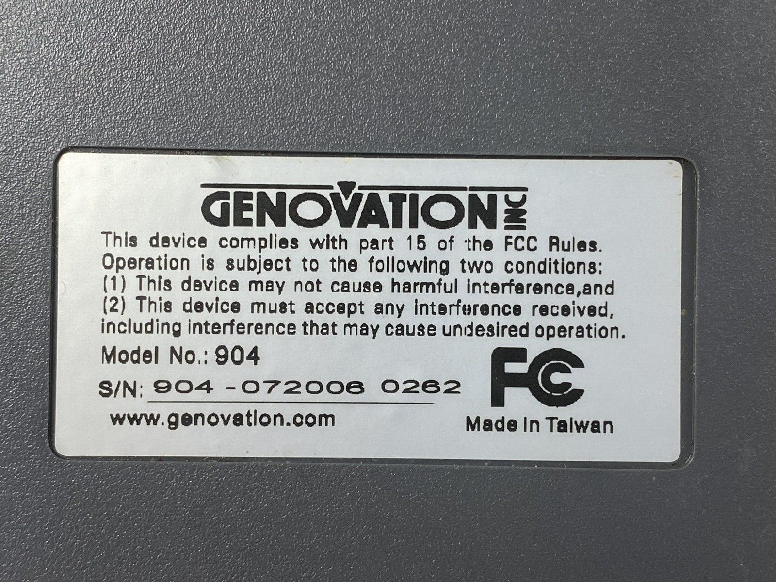 Genovation Model 409 POS Terminal Untested