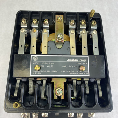 GE 12HFA151A1H Type HFA 5.5x6" 250V DC/CY Wall Mount Auxiliary Relay