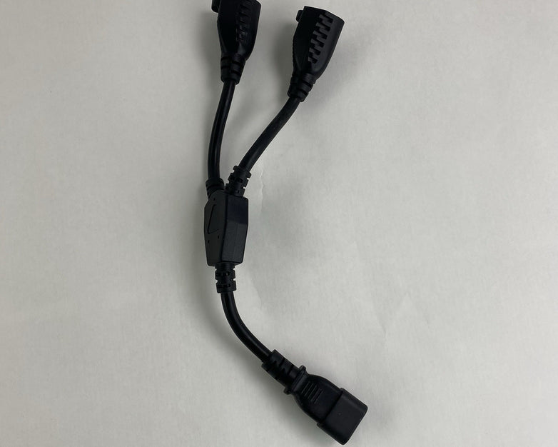 Power Cable Y w/ 3 Pin male to 2 3 Prong Female Lot of 2