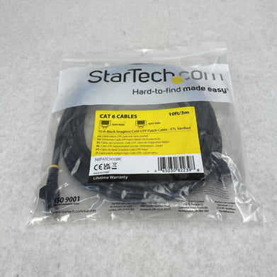 StarTech 10ft/3m Black Snagless Cat6 UTP Patch Cable (Lot of 9)