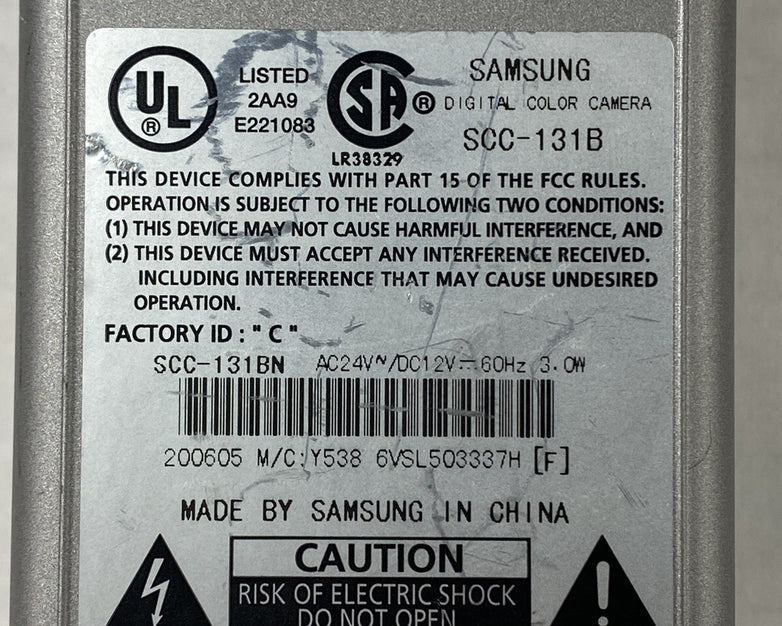 Lot of 2 Samsung SCC-131B Digital Color Camera No Lens Tested