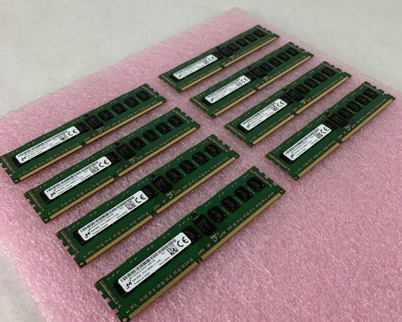 Lot of 8 Micron 4GB PC3-12800R DDR3 ECC SERVER RAM MT18JSF51272PDZ-1G6K1HE