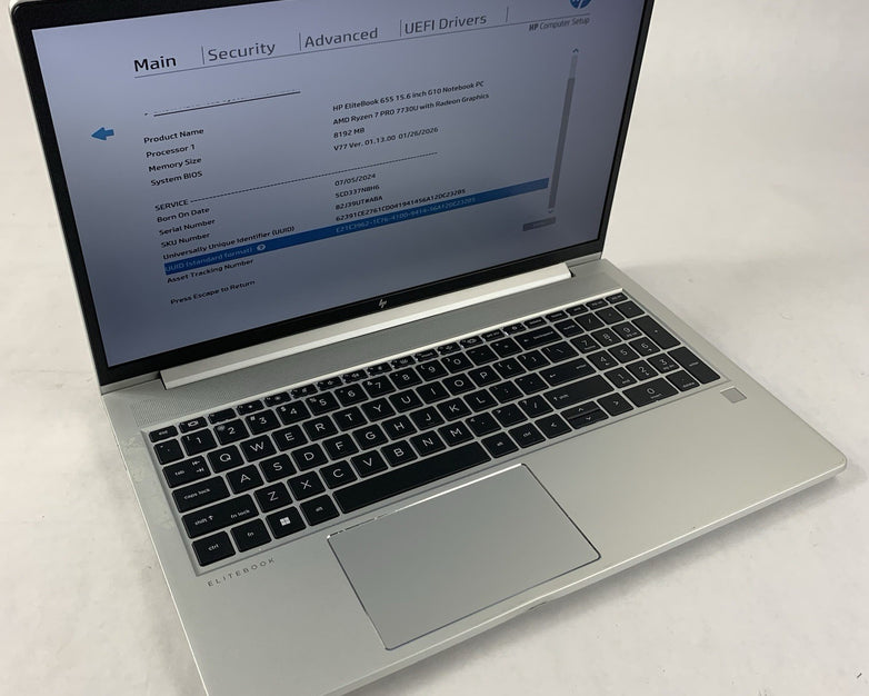 HP EliteBook 655 G10 15.6" AMD Ryzen 7 Pro 7730U 2GHz 8GB RAM No SSD/OS/AC Dent