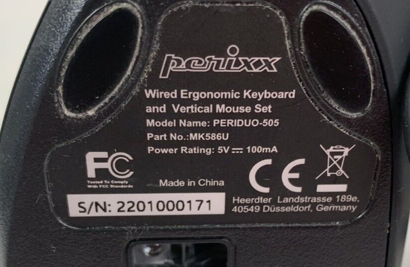 Perixx Periduo-505 USB Wired Ergonomic Right Handed Vertical Mouse DPI