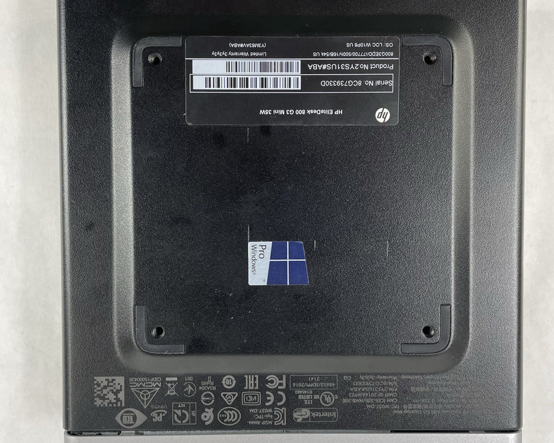 HP EliteDesk 800 G3 Micro i7-7700T 2.90 GHz 8 GB RAM No HDD/OS