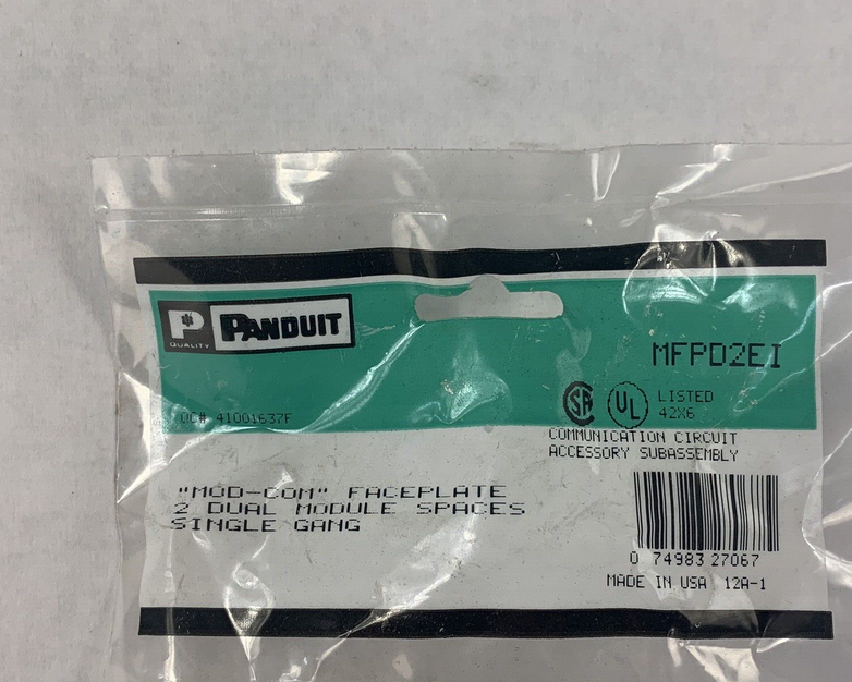 Panduit MFPD2EI MINI-COM Faceplate 1-Gang, 2-Module 2 Port Ivory