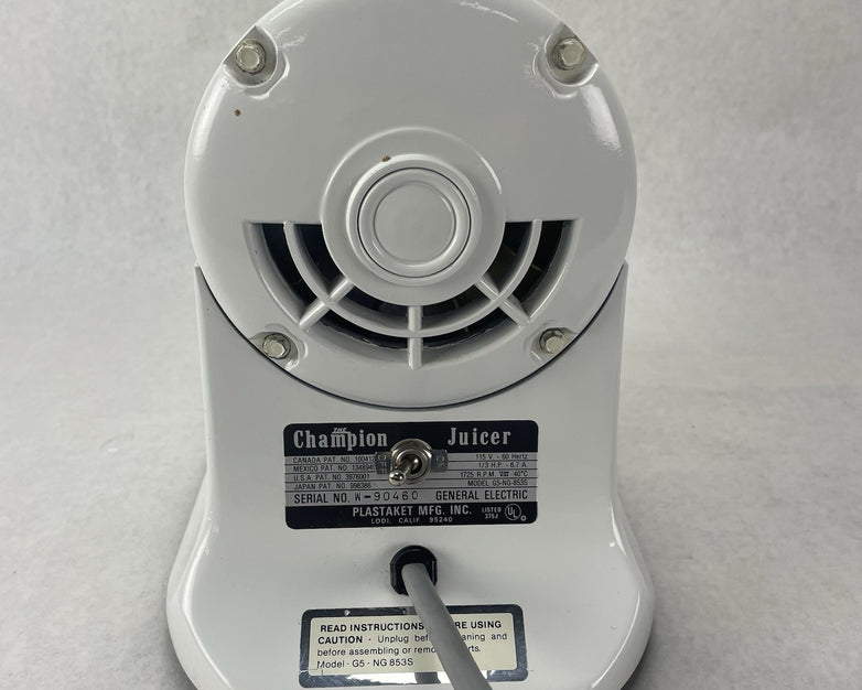 Champion Juicer G5-NG-853S Motor Base Only White For Parts