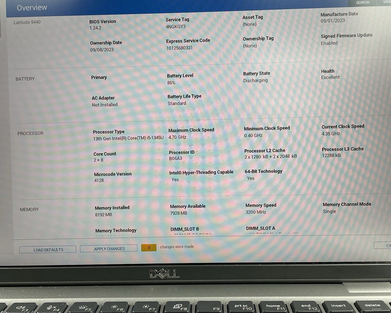 Dell Latitude 5440 14" i5-1345U 4.35 GHz 8 GB RAM No OS/SSD/AC