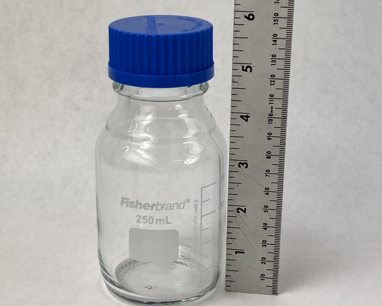 Fisherbrand FB-800-250 Lab Media Graduated Glass Bottles 250mL - 10 Bottles
