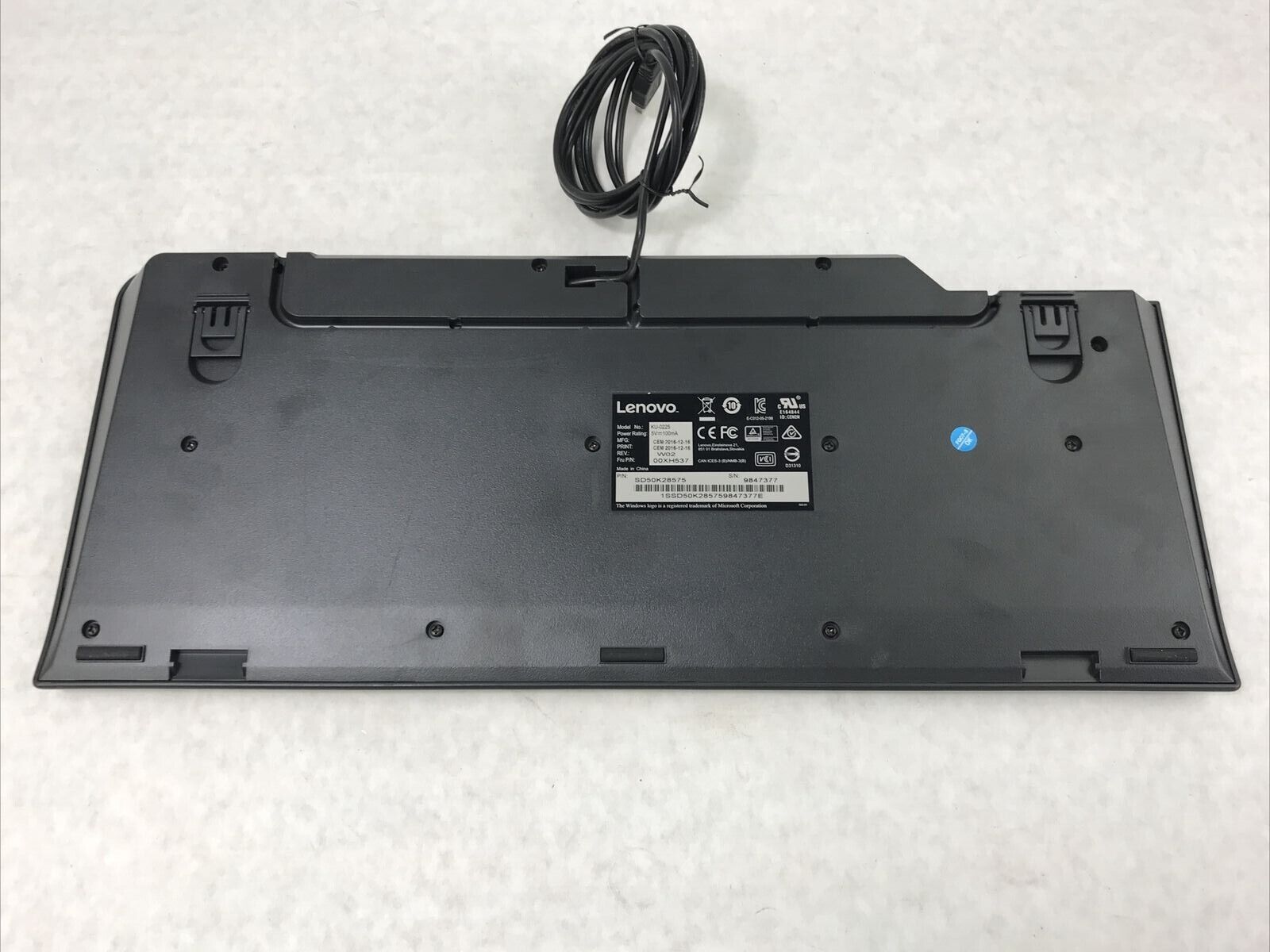 Lenovo KU-0225 Wired USB Keyboard Gray/Black SD50K28575