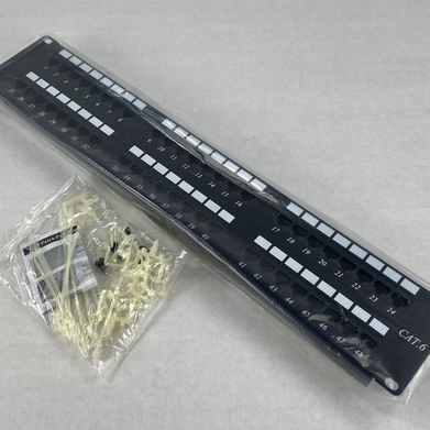 Cat 6 180° Unshielded Patch Panel, 110 Type IDC with 48 Ports