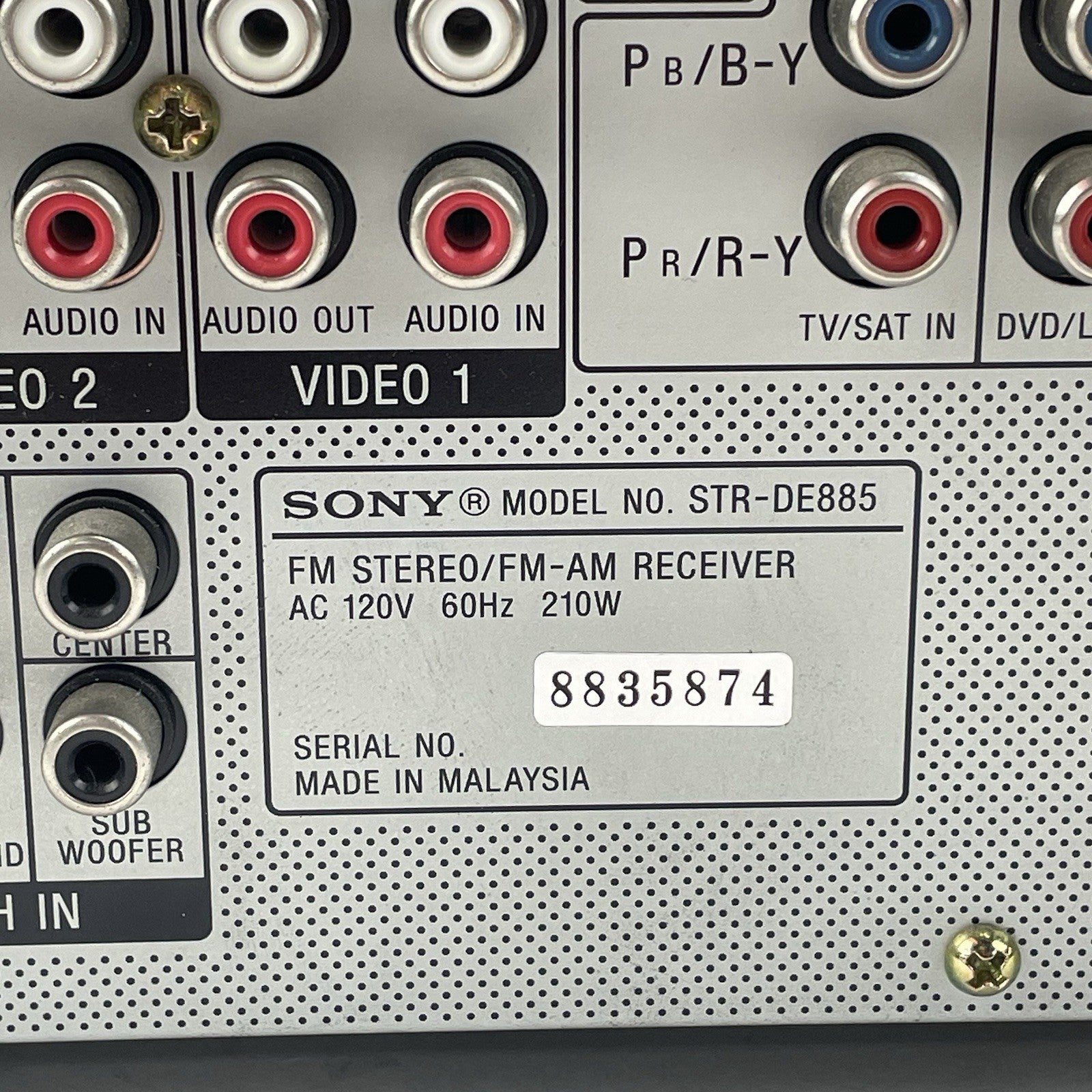 Sony STR-DE885 Stereo Receiver  5.1 Channel 100 Watt Receiver8