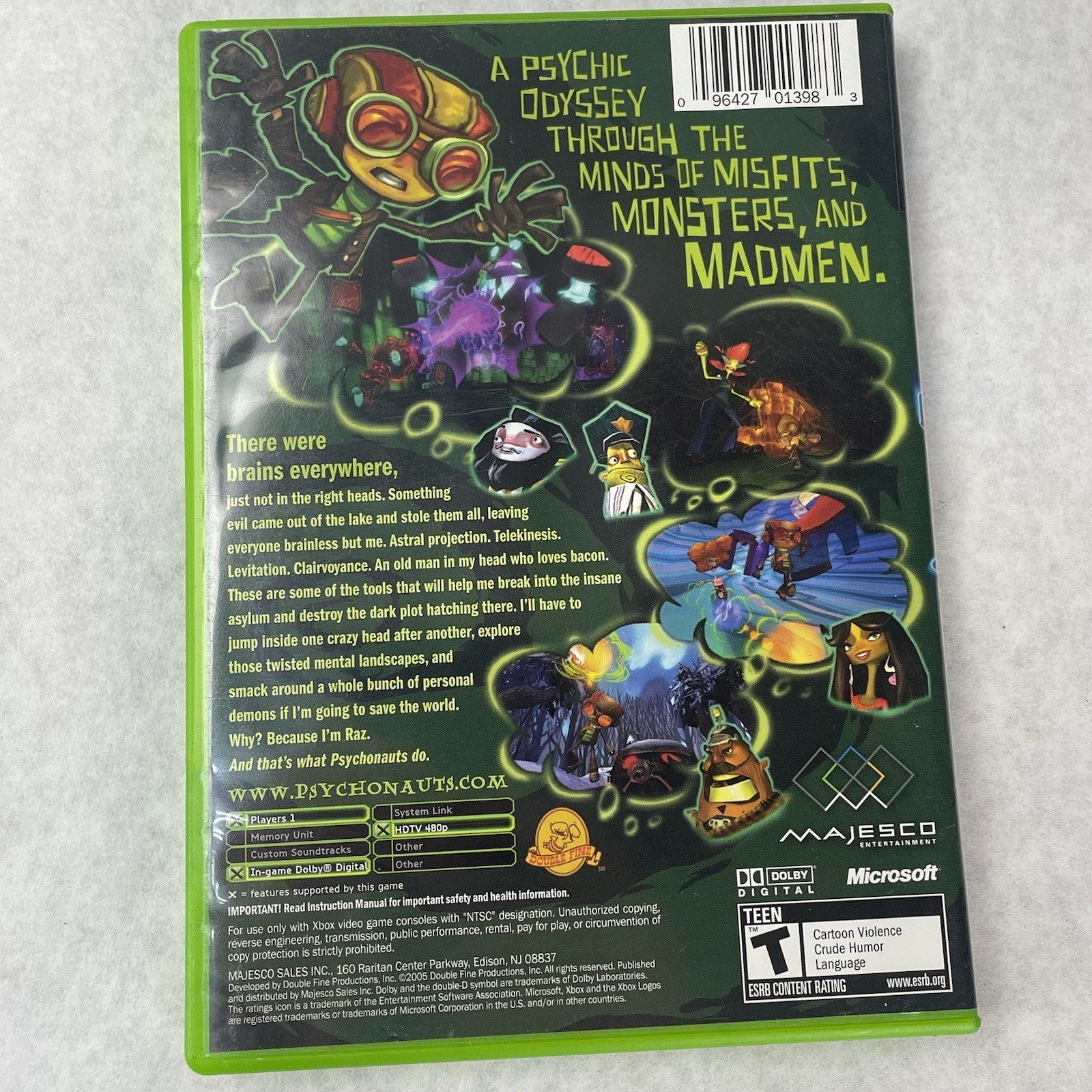 Psychonauts Xbox Original Untested3