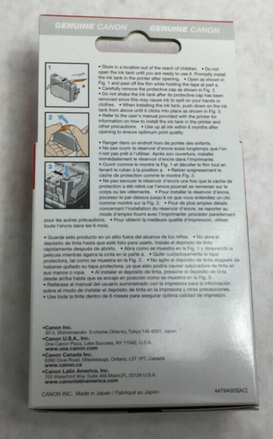 Genuine Canon Black 3e BCI-3eBK Ink Cartridge