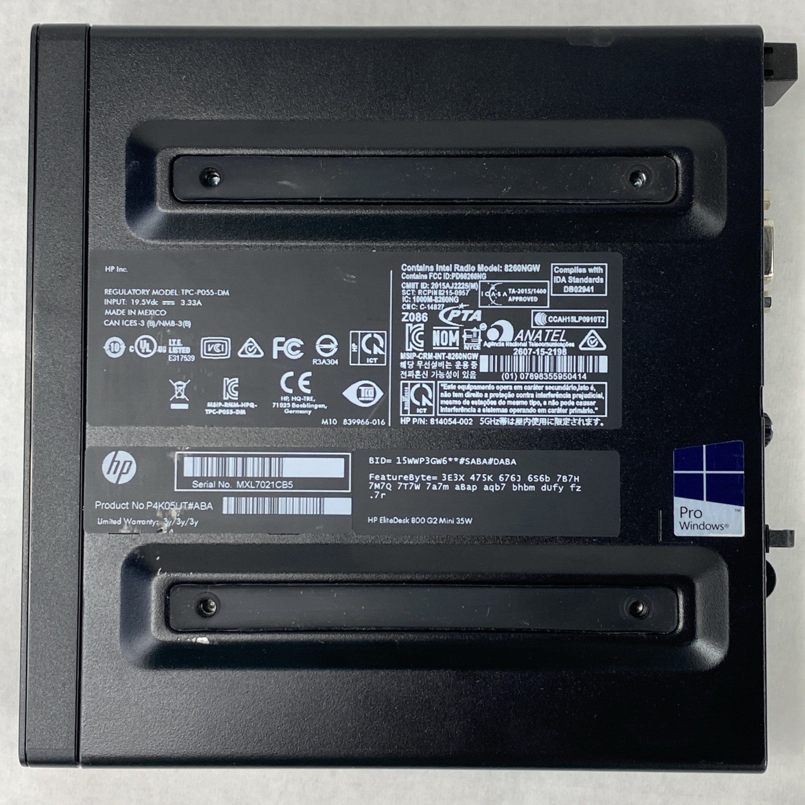 HP EliteDesk 800 G2 Mini 35w Core i5-6500T 2.5GHz 8GB RAM WiFi No HDD/OS No Fan