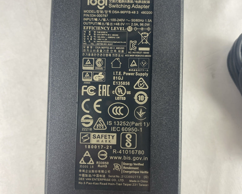 logi DSA-96PFB-48 AC Adapter 96W Lot of 2