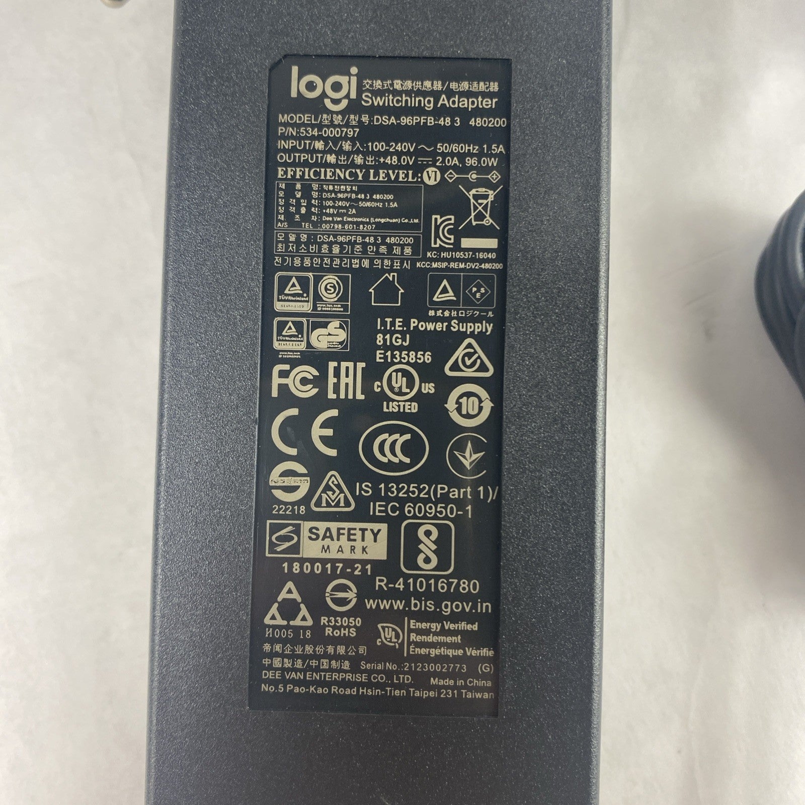 logi DSA-96PFB-48 AC Adapter 96W Lot of 24