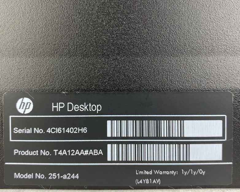 HP Desktop Tower 251-a244 AMD 4 Core A6-6310 1.80GHz 8GB Ram WiFi AC No HDD COA