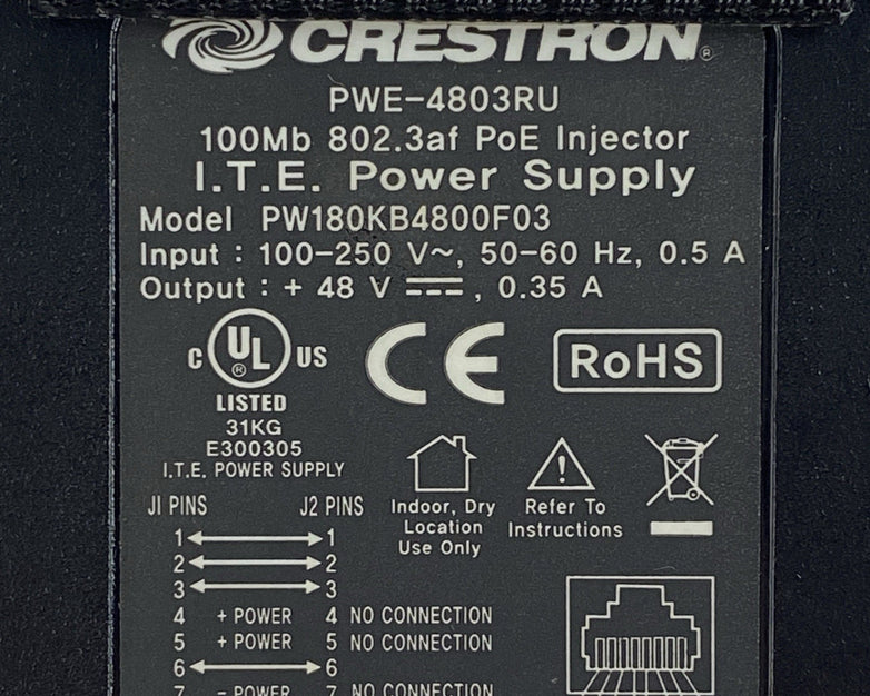 Crestron PW180KB4800F03 AC Adapter Ethernet Tested Lot of 6