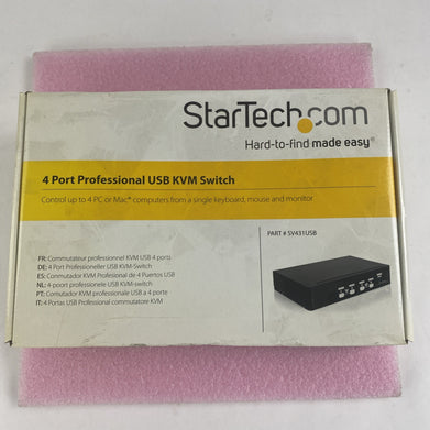 Star Tech SV431USB 4 Port KVM Switch No Power Adapter Or Cables