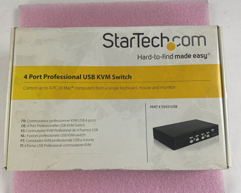 Star Tech SV431USB 4 Port KVM Switch No Power Adapter Or Cables