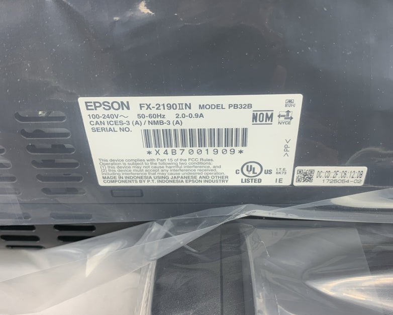 Epson FX-2190II Wide Impact 9-Pin Dot Matrix Printer C11CF38202