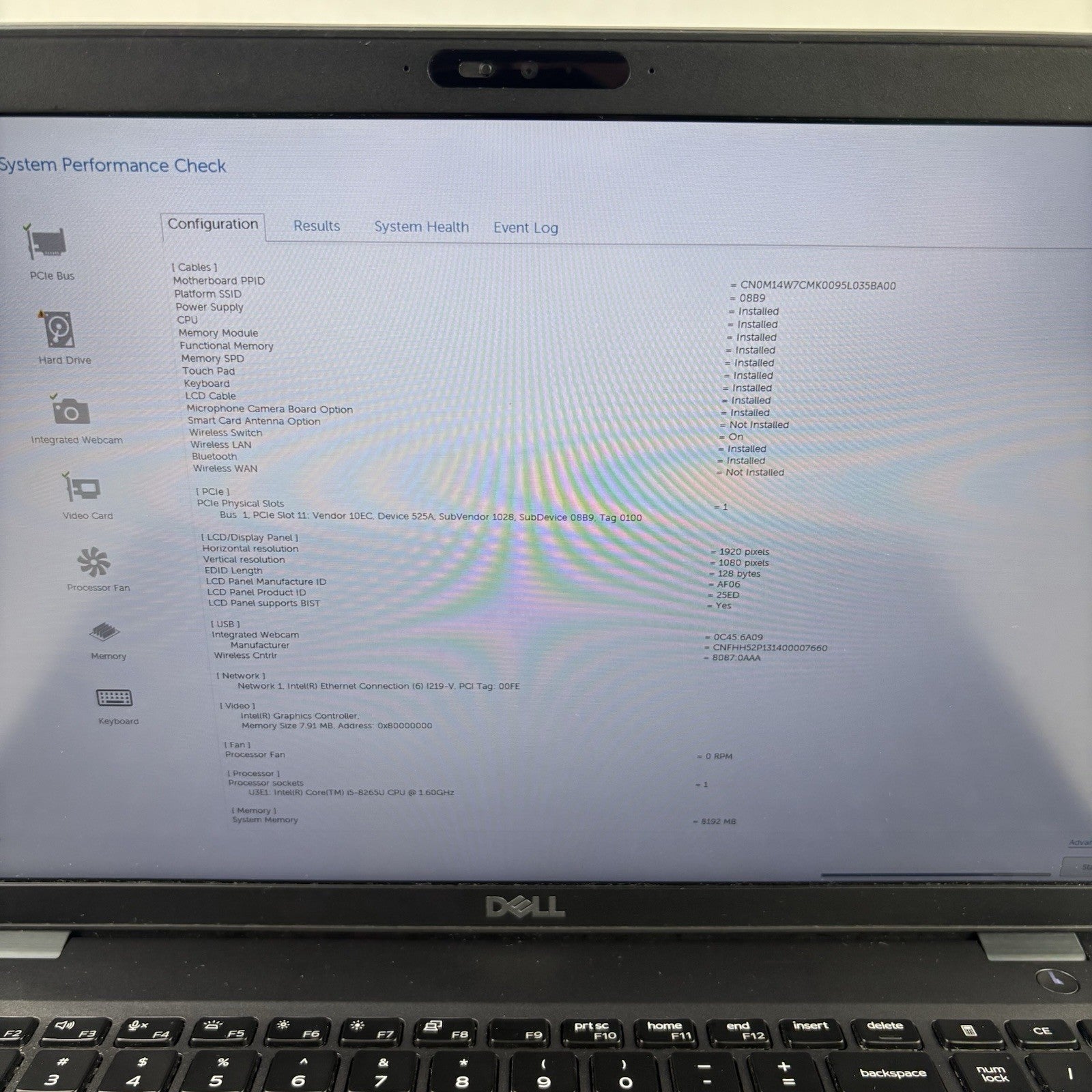 Dell Latitude 5500 15.6" Intel i5-8365U 1.6 GHz 8 GB Ram No OS No HDD No AC