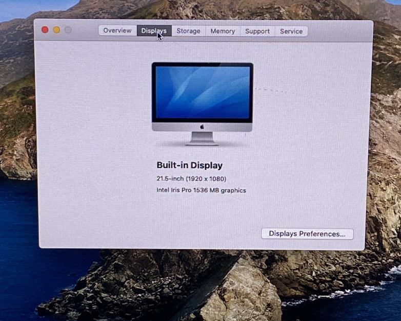 Apple A1418 iMac 21.5" 2013 2.7 GHz Core i5 8 GB RAM 1TB HDD macOS 10.15.7