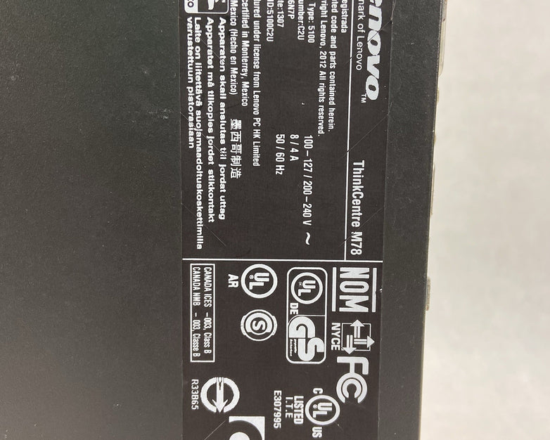 Lenovo ThinkCentre M78 DT AMD A6-5400B 3.6GHz 8GB RAM No HDD No OS