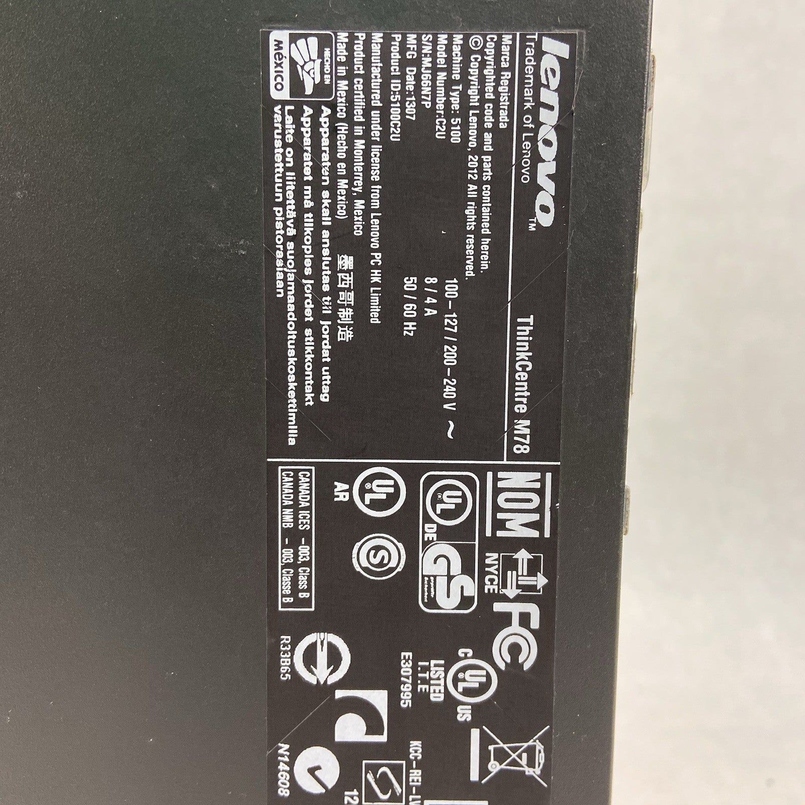 Lenovo ThinkCentre M78 DT AMD A6-5400B 3.6GHz 8GB RAM No HDD No OS4