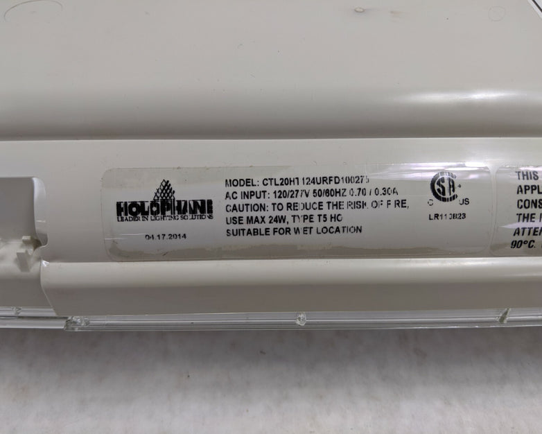 Holophane Controlume Fluorescent Luminaire CTL 120VAC or 277VAC 60Hz Input