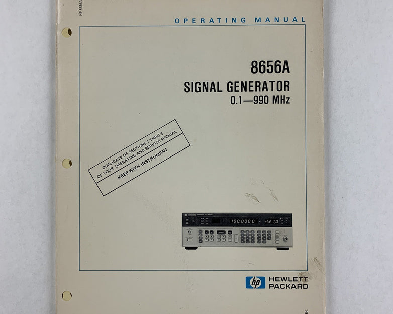 HP 8656A Signal Generator Operating Manual 0.1-990 MHZ