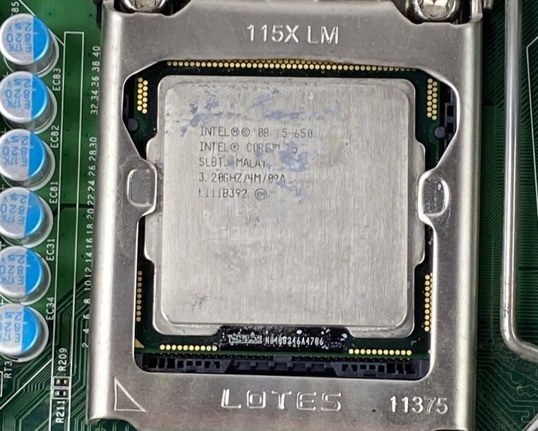 DFI PT330 Motherboard Intel Core i5-650 3.2GHz 4GB RAM w/ Shield