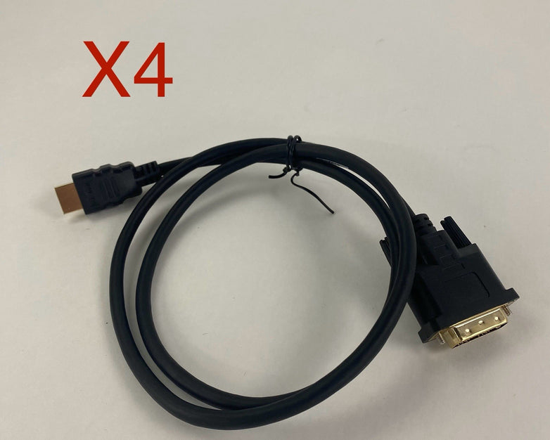 HDMI to DVI 3' Single Link DVI Cable Lot of 4