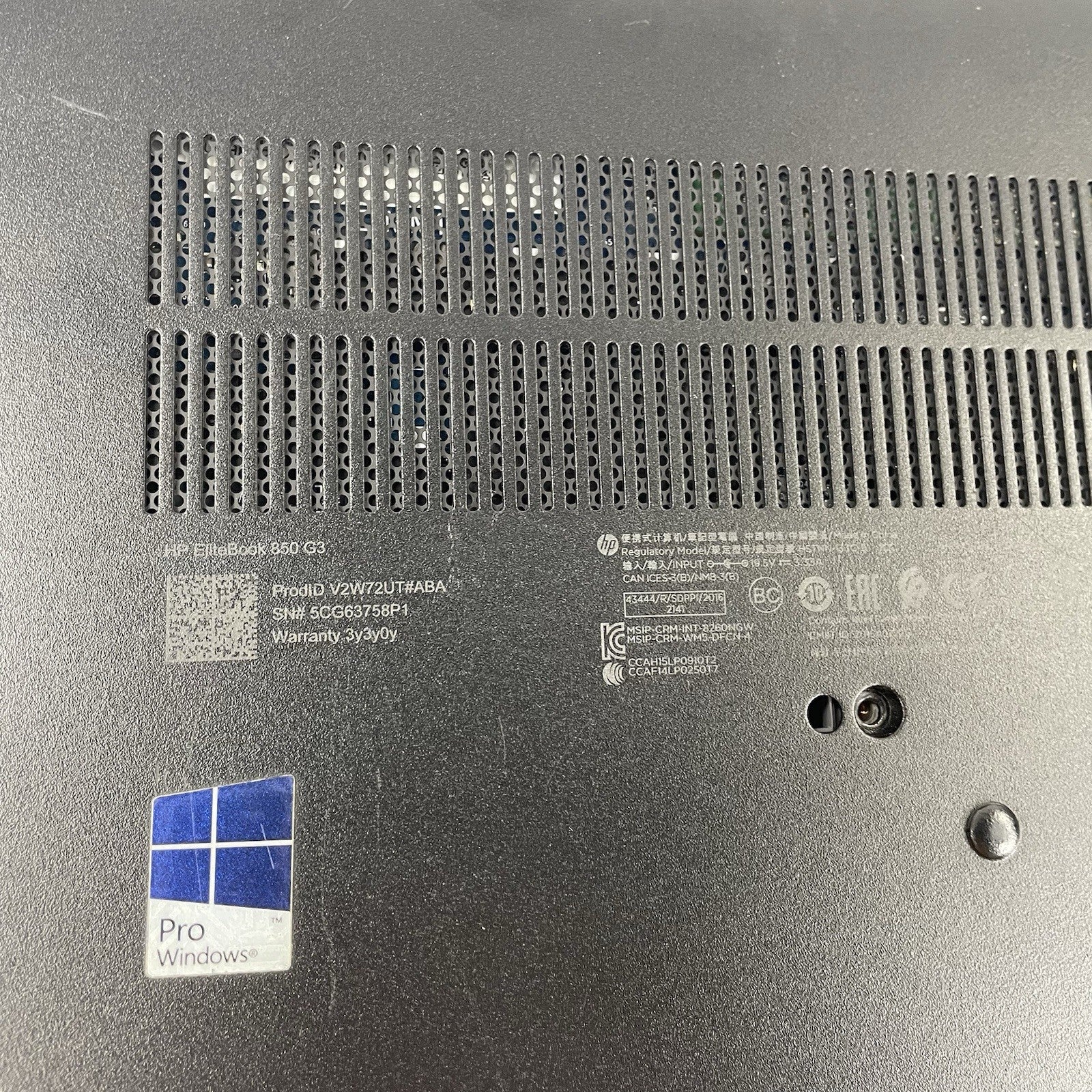 HP EliteBook 850 G3 15.6" i7-6500U 2.50 GHz 8 GB RAM No SSD/OS/AC/Battery - READ18