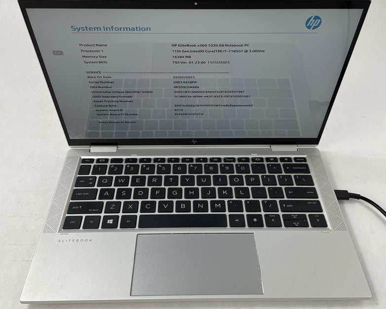 HP EliteBook x360 1030 G8 13.3" i7-1185G7 3.0GHz 16GB RAM No SSD/OS/AC/Batt-READ
