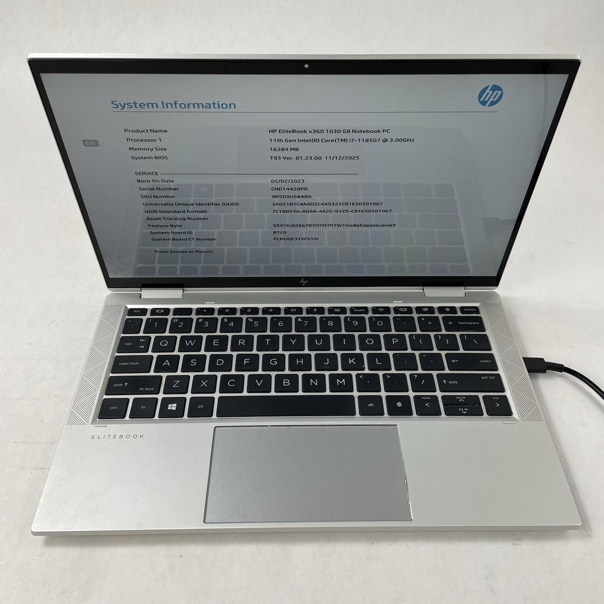 HP EliteBook x360 1030 G8 13.3" i7-1185G7 3.0GHz 16GB RAM No SSD/OS/AC/Batt-READ2