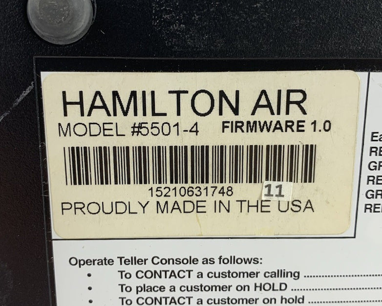 Hamilton Air Multi-Lane 5501-4 Audio Console Microphone