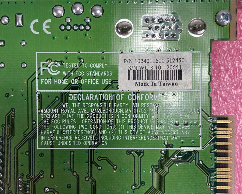 ATI 3D Rage II+ DVD 109-40100-00 4MB PCI Graphics Card