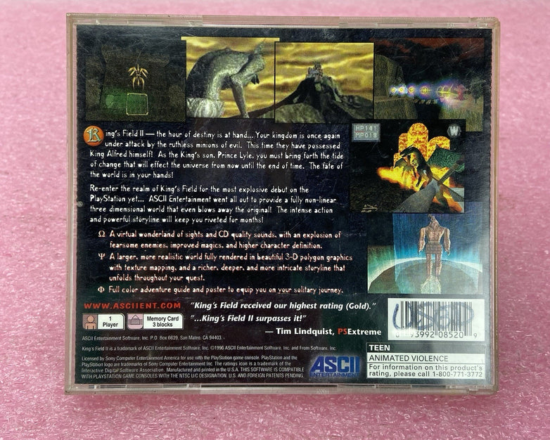 King's Field II Sony PS1 Playstation 1 Game (1996) CIB Tested
