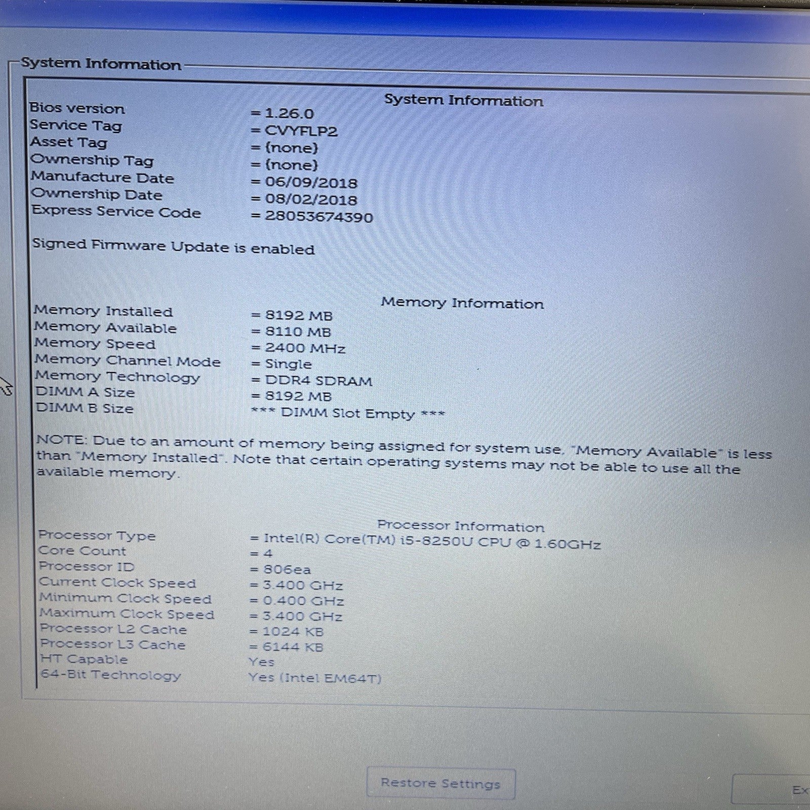 Dell Latitude 3590 15.6" i5-8250U 1.60 GHz 8 GB RAM No SSD No OS - Bad Corner2