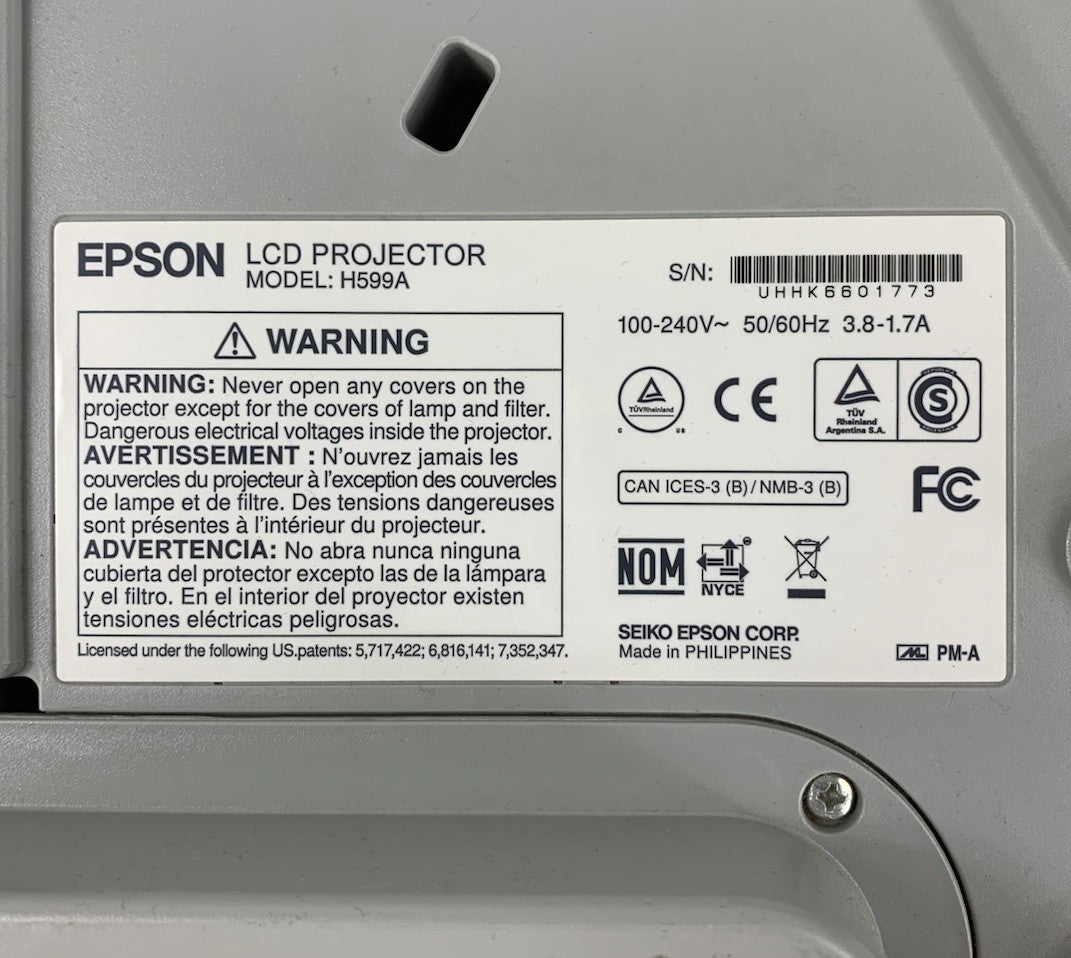 Epson BrightLink 595Wi H599A LCD Lamp Projector 434 Lamp Hours - No Remote7