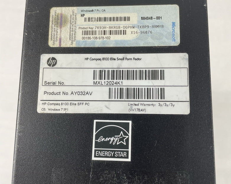 HP Compaq Elite 8100 SFF Intel Core i5-750 2.67GHz 4GB RAM No HDD No OS