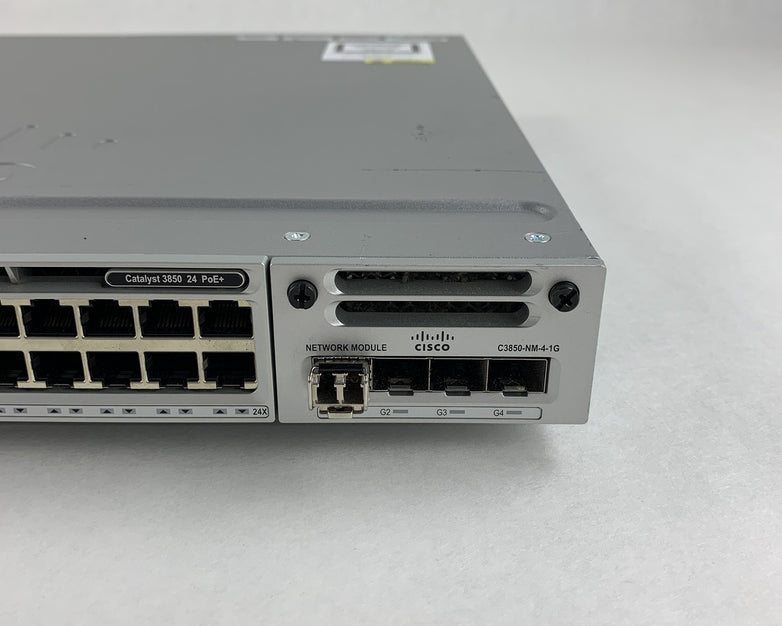 Cisco Catalyst WS-C3850-24P-S V08 24-Port Gigabit Ethernet PoE Switch Tested