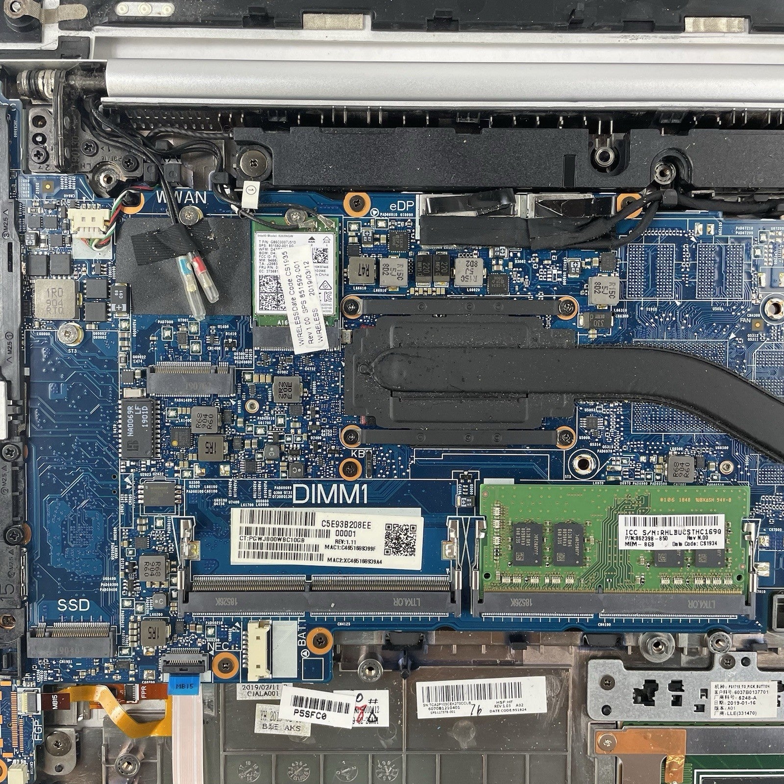 HP EliteBook 850 G5 15.6" i7-8650U 1.90 GHz 8 GB RAM No SSD/OS/AC17