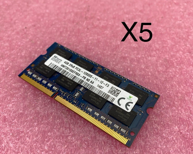 SK Hynix 4GB PC3L DDR3L 2Rx8 Laptop Memory Ram HMT351S6EFR8A-PB - Lot of 5