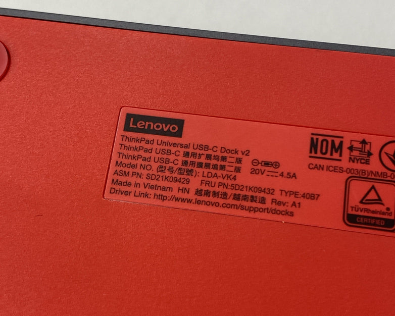 Lenovo LDA-VK4 ThinkPad  USB-C Dock v2 - No Cords
